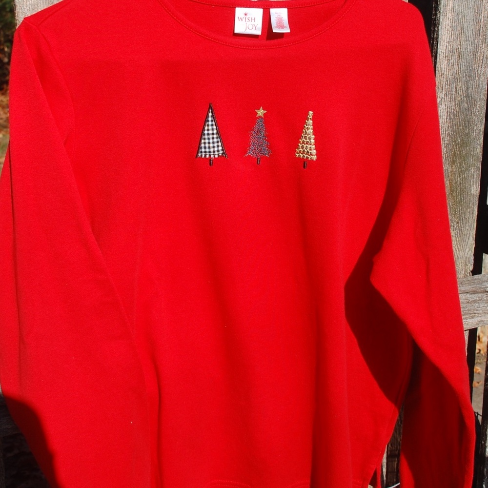 Christmas Red Tee, Woman's, Sz. XL, EUC